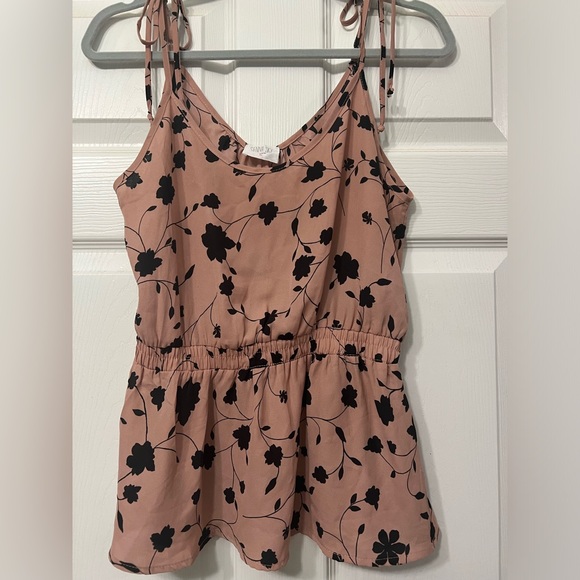 Sienna Sky Womens Peplum Sleeveless Blouse Strappy Tie Sz M - Picture 1 of 5